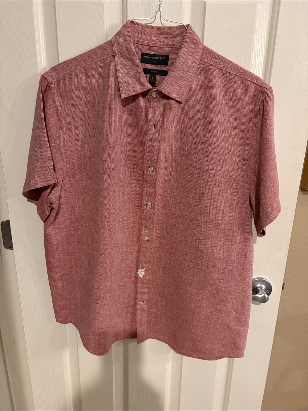 Banana Republic Men's Short-Sleeve Button-Down Shirt - Dusty Rose
